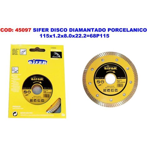 Disco Diamantado Porcelánico SIFER 115x1.2x8.0x22.268P115 (1/2)