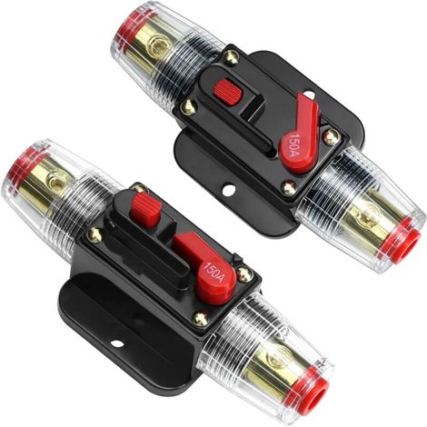 2 pièces 150A auto disjoncteur, avec commutateur manuel de réinitialisation de fusible pour interrupteur stéréo de protection de voiture (1/4)