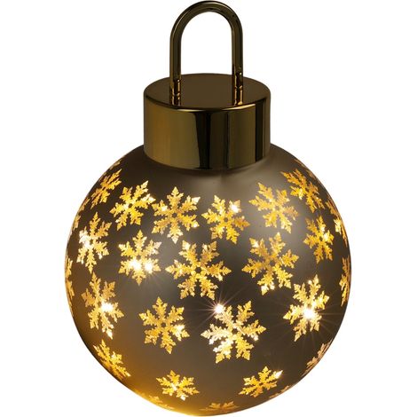 Sfera per albero di Natale in vetro con fiocchi decorativi con luce led Ø 20 cm -Oro (1/2)
