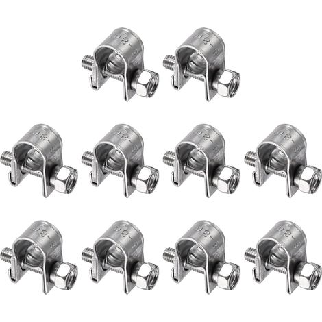 10pcs Collier De Serrage Pour Injection De Carburant 6-8mm Ajustable En Acier Inoxydable 304 Mini Collier Pour Tuyau De Gaz Pour Automotive Agriculture Plomberie Diesel Essence (1/5)