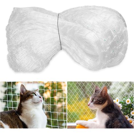 Katzennetz für Balkon, 3 x 10 m, kein Bohren erforderlich, Maschenweite: 3 cm, geeignet für Katzen, Fenster, Gärten und Terrassen.