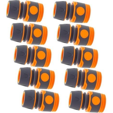 10er-Pack Schnellkupplungen für Gartenschläuche – Gartenschlauchverbinder – 1/2" – Kunststoff – Für Haushaltsarmaturen (1/5)