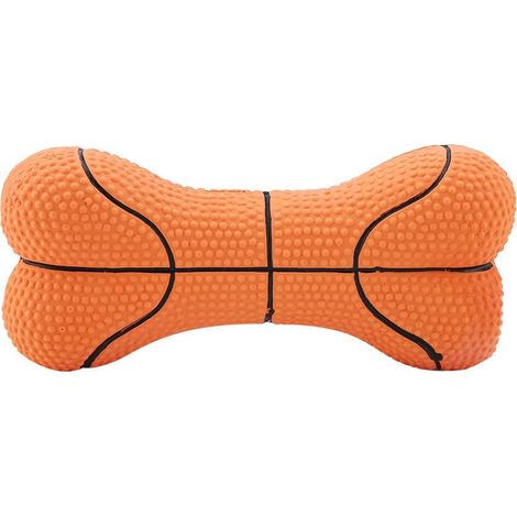 Jouet à mâcher pour chien en latex naturel durable, os pour chien (forme de ballon de basket) (1/5)