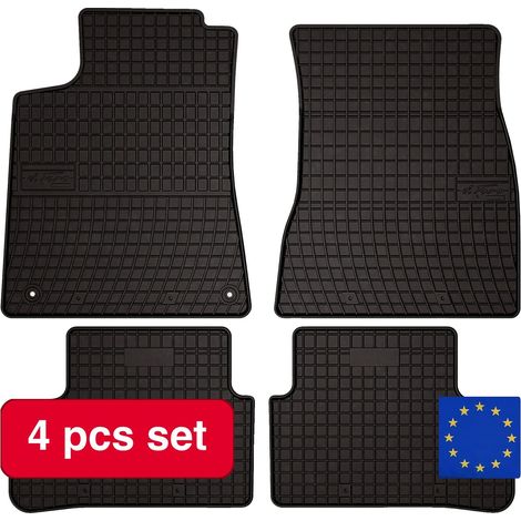 Tapis de sol de voiture, caoutchouc durable, ajustement sur mesure, noir (1/5)