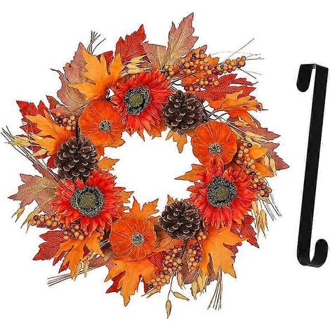 Halloween-Weihnachtsgeschenke, Dekoration, ge Lifu Blumensimulation Sonnenblumen Kürbis Rankenring (1/5)