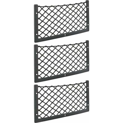 Enowelir Kartokner - Lot de 3 filets de rangement pour voiture - 36 x 18 cm - Haute élasticité, filet de rangement pour bagages, magazines - T4 T5 T6 - Pour van, caravane, camping-car, camion (1/5)