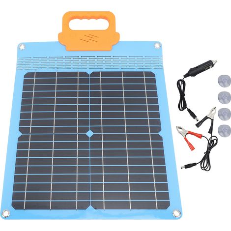 Panneau Solaire Flexible 20W 18V Pliable Haute Conversion Étanche Monocristallin Chargeur avec Poignée pour Extérieur Bleu (1/5)