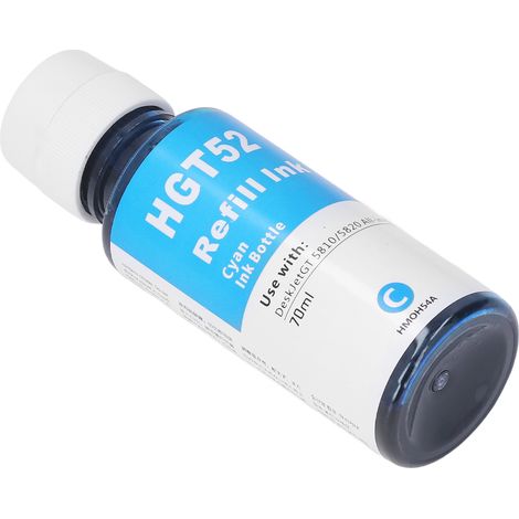 Encre d'impression bleue rechargeable 70 ml, flacon de remplacement compatible HP GT5810 5820, cartouche d'encre de rechange pour imprimante (1/5)