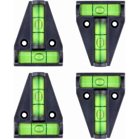 Livella a bolla, piccola livella magnetica a forma di T con 2 bolle di livellamento. Set da 4, per accessori per camper, stabilizzatori, telecamere o altre attrezzature da livellare.