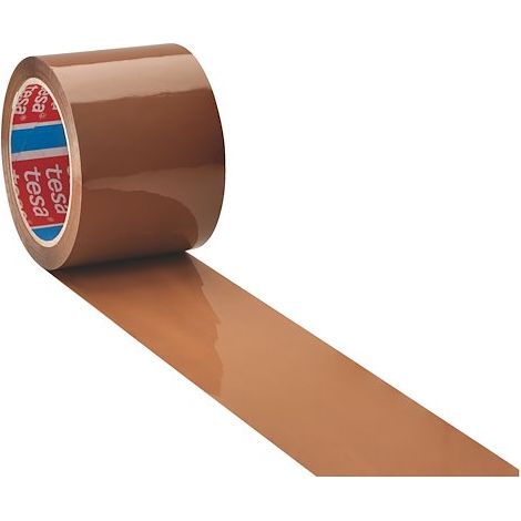 Ruban adhésif polypropylène extralarge Tesa havane 75 mm x 66 m - Lot de 4