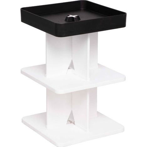 Tavolino Moderno 40x40x60,5 cm in Polipropilene Rigido Nero (1/3)