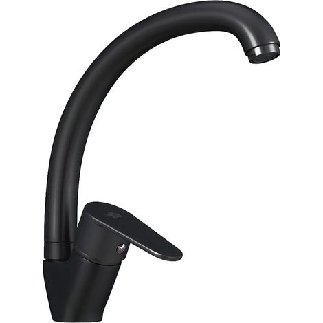Miscelatore lavello nero opaco canna alta girevole Lizzy in ottone (1/2)