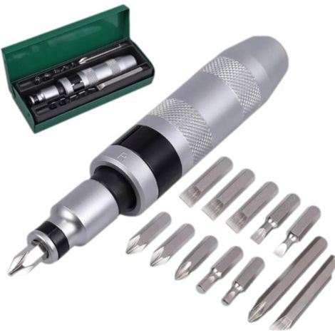 Tournevis à Frapper 13 pièces 1/2" Impact Driver Set d'embouts pour Coupes Hexagonales en Croix pour Usages Lourds (1/4)