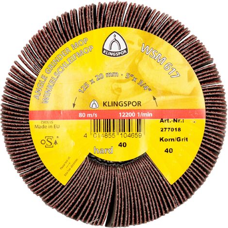 Klingspor WSM 617 Schleifmopräder LS 309 X, 115 x 20 mm Korn 120 Gewinde M 14 (1/5)