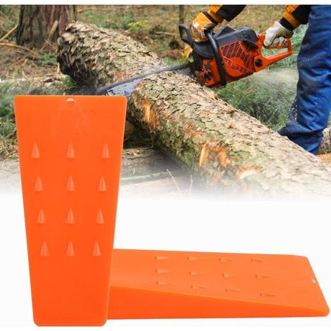 2 coins d'abattage en plastique. Coins de coupe d'arbres. Accessoires pour tronçonneuses. Outils forestiers. (1/5)