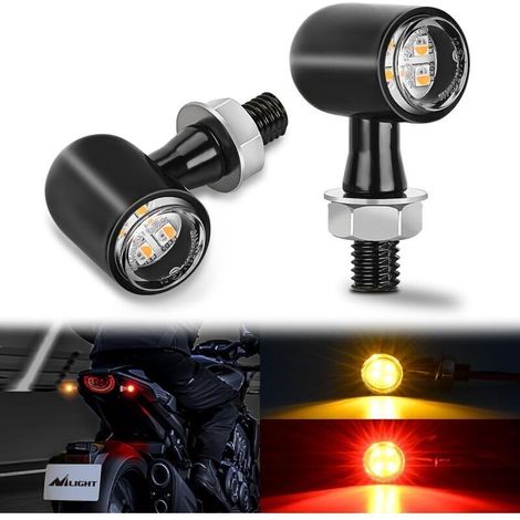 LED-Blinker, Bremslicht und Rücklicht für Motorräder, rot-gelbes Licht, Mini-Blinker, kompatibel mit Harley-Davidson, Honda, Kawasaki, Suzuki, Triumph und Yamaha Cruisern, Rot/Gelb