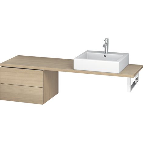 Duravit L-Cube Base pour console, largeur 520mm, profondeur 477mm, 2 tiroirs, Coloris: Placage chêne méditerranéen en bois véritable - LC582707171 (1/4)