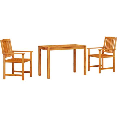 Maison Exclusive - Garten Essgruppe 3 pcs Braun Massivholz Akazie
