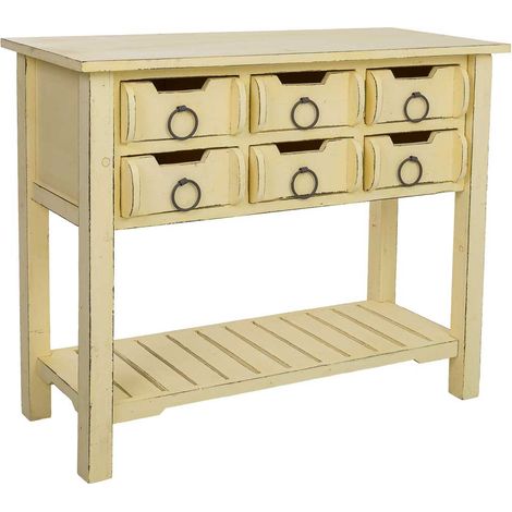 Recibidor de madera amarillo 100x42x82h cm