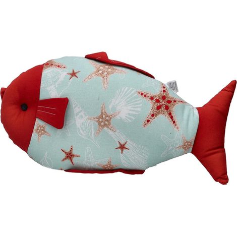 Brandani Oceano cuscino pesce cotone decori marini 25x50 cm