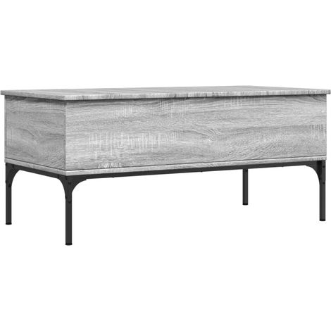 Table basse sonoma gris 100x50x45 bois d'ingénierie et métal (1/5)