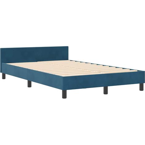 Struttura del letto con testiera Blu scuro 120 x 190 cm Velluto vidaXL (1/5)
