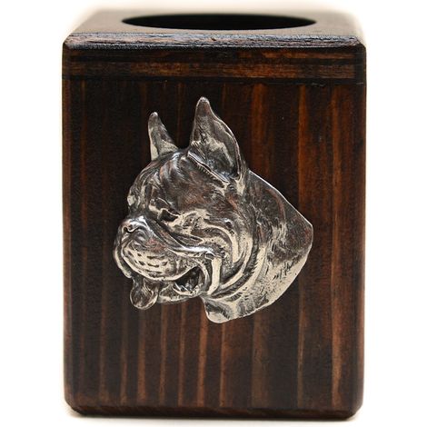 Boxer, Boxer I - bougeoir en bois représentant un chien, un souvenir unique après la perte d'un animal de compagnie, fabriqué artisanalement par Art-Dog (1/5)