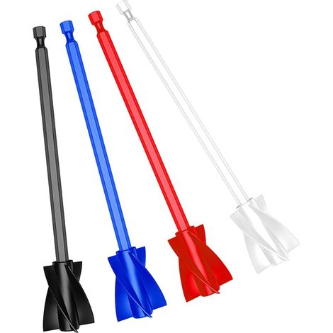 4 pièces Mélangeurs époxy pour Perceuse, palette de mélange d'agitateur de peinture, mélangeur de peinture réutilisable pour résine, peinture (1/5)