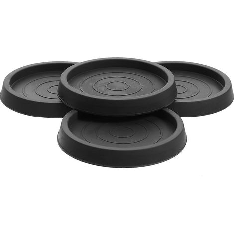 Lot de 4 dessous de verre ronds pour meubles, antidérapants, en caoutchouc, pour canapé ou autre.-6.3x6.3x0.9cm-Black