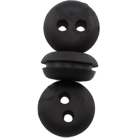 10 œillets en caoutchouc, 2 trous, noir, outils de pelouse, accessoires de jardinage (10 pièces) (1/5)