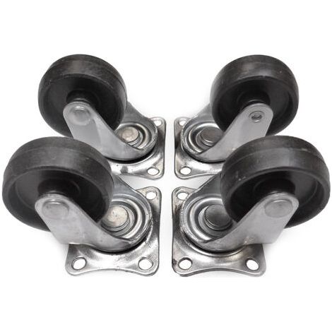 Set mit 4 Lenkmöbelrollen mit einer maximalen Tragfähigkeit von 100 kg / Set Lenkmöbelrollen mit Raddurchmesser 40 mm, mit Bremse. Stahlgehäuse mit Rollen (1/2)