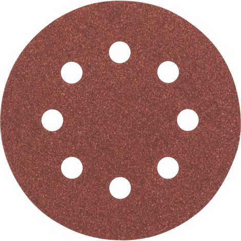 Bosch 2609256A18 Hoja de lija 8P Velcro 115mm G120 DIY para lijadoras excéntricas 5 uds (1/4)