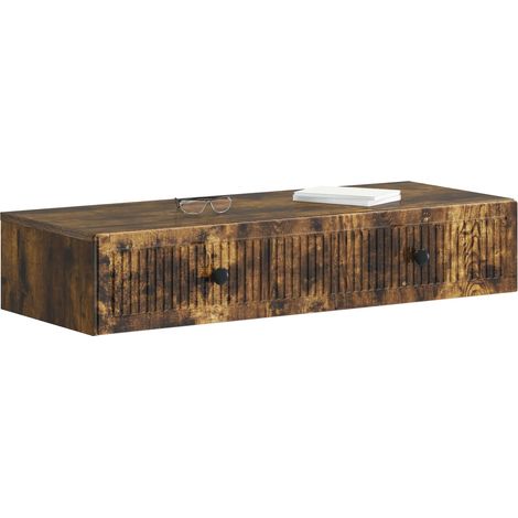 Maison Exclusive - Tavolino da Parete Laterale Rovere Fumo 87,5 x 34,5 x 17 cm