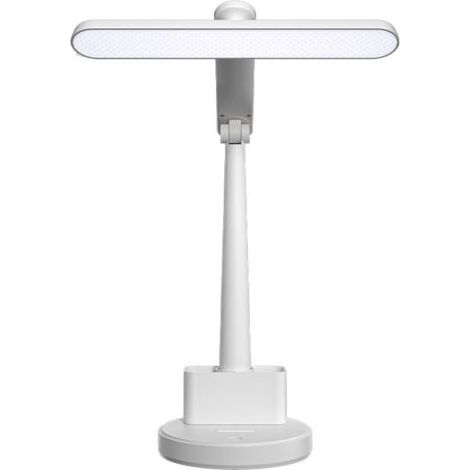 Lampe de bureau blanche avec protection oculaire, lampe de lecture LED, lampe de bureau à intensité variable avec port de chargement USB, 3 modes d'éclairage, 4 niveaux de luminosité, lampe tactile po (1/4)