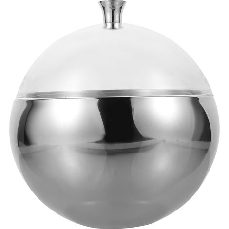 Seau à Glace Inoxydable Double Paroi avec Couvercle Transparent Brillant, Mini Seau à Glaçons Sphérique Polyvalent pour Vin et Bière, Bac de Rangement Étroit pour Bar, Hôtel (1/5)