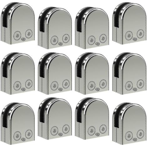 Pinces de fixation pour vitres en acier inoxydable 304, diamètres 6 à 12 mm, lot de 46 (8 mm).