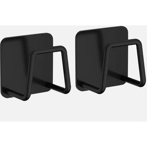 2-piece kitchen sponge holder, sink hook, waterproof, household storage and draining accessory (black)