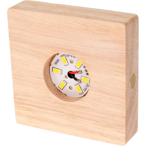 Socle D'exposition en Bois Carré Beige Éclairage LED Sûr pour Collections Précieuses et Décor de Chambre, Base Légère et Rechargeable pour Lampe à Pied (1/5)