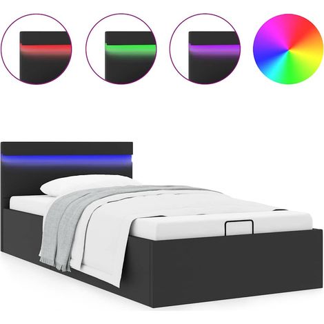 Maison Exclusive - Giroletto Contenitore Idraulico LED Nero Similpelle 90x200 cm (1/5)