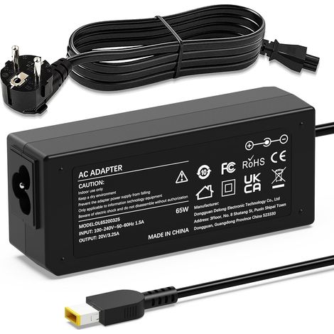 Chargeur PC Portable 65W pour Lenovo Thinkpad Alimentation 20V 3,25A (1/5)