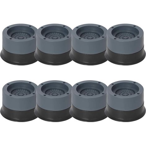 Lot de 8 patins antidérapants pour pieds de machine à laver et sèche-linge, amortissant les chocs et le bruit et protégeant les socles. (1/5)