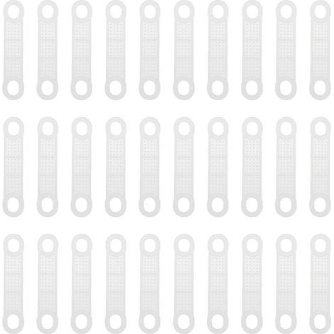 Packung mit 50 rutschfesten, transparenten Silikonklebestreifen für Kleiderbügel und Aufbewahrungszubehör. (1/4)