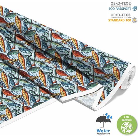 TESSUTI DECORATIVI PER ESTERNI OXFORD - Motivo Pesce in una rete I DX620 (1/5)