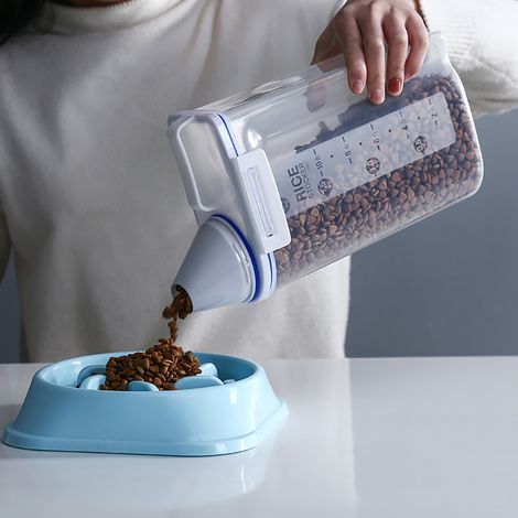 Seau de cuisine portable en plastique transparent étanche à l'humidité avec graduation (1/3)