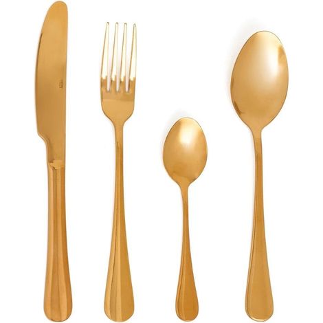 Set de 24 couverts dorés, acier inoxydable (1/5)