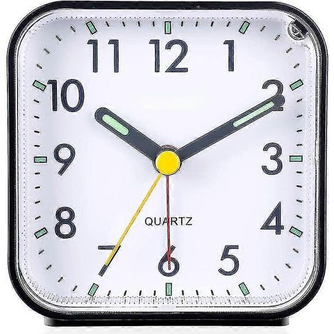 Réveil analogique silencieux, sans tic-tac, réveil en douceur, bourdonnement, volume augmentant progressivement, alimenté par piles, avec fonctions de répétition et de rétroéclairage, facile à régler, (1/5)