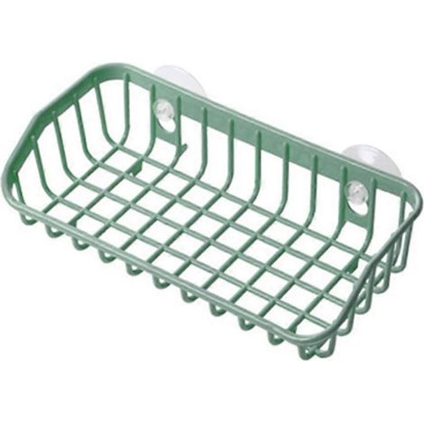 Étagère d'évier en plastique, porte-éponge, panier d'égouttage avec double ventouse pour la maison (1/5)