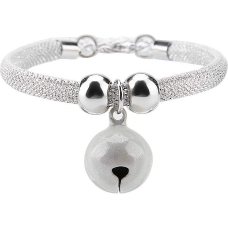 NineClouds Collier pour animaux de compagnie de style japonais, accessoire en nylon collier de cloche de chat avec cloche (blanc) (1/5)