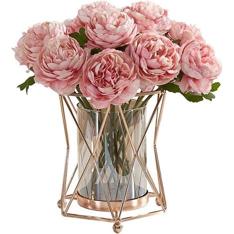 Goldene geometrische Vase – Eine Vase aus Glas und Metall, ein luxuriöses Wohnaccessoire, ideal für Esstische, Hochzeiten und Partys.
