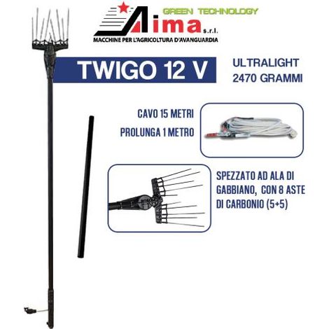 ABBACCHIATORE A BATTERIA IN CARBONIO 12V AIMA TWIGO SCUOTITORE SCUOTIOLIVE 31777 (1/5)